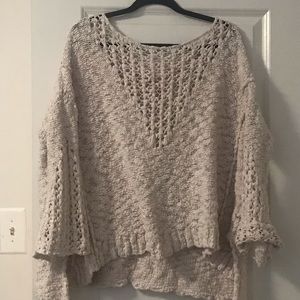 Free People Cream Knit Sweater